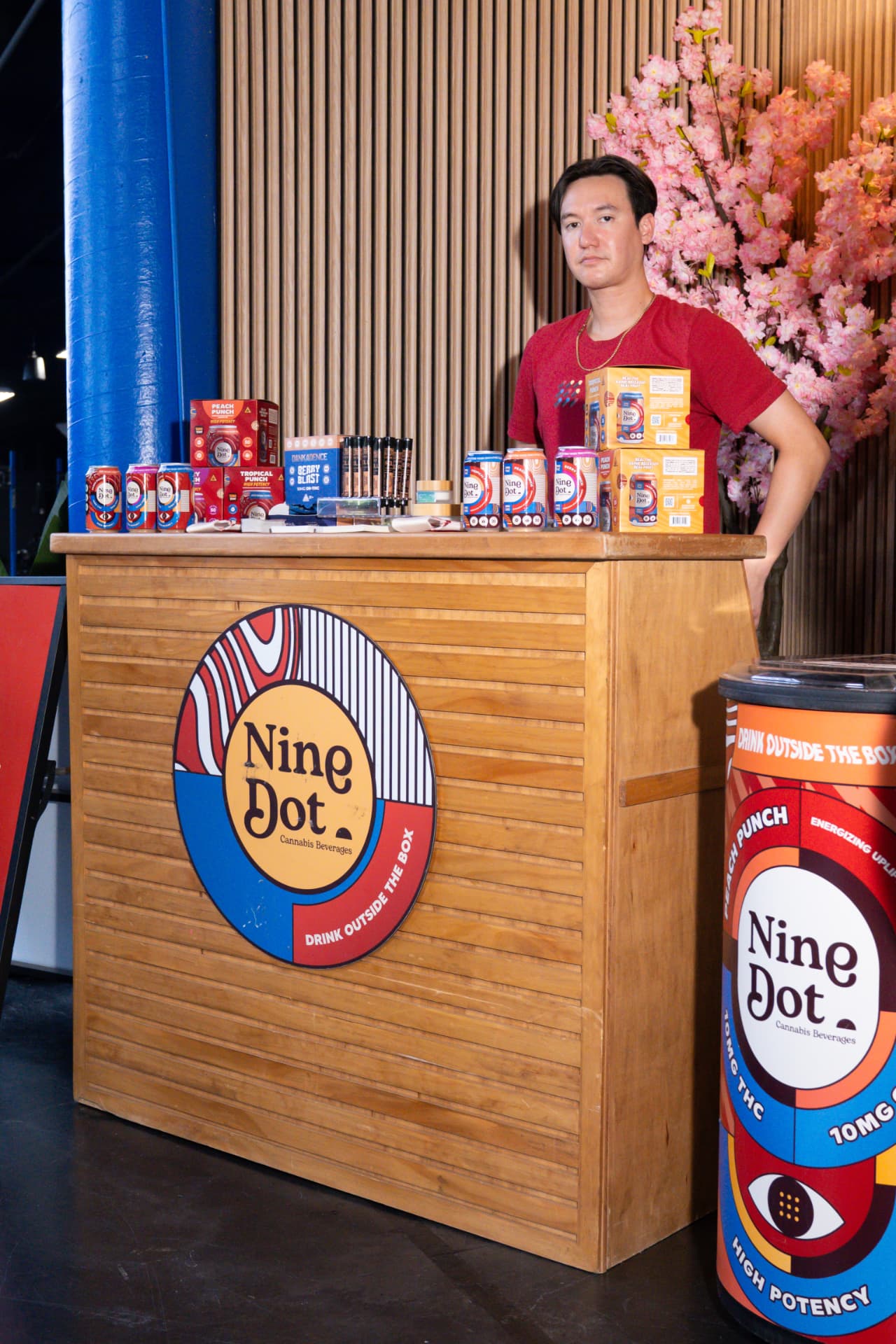 9 Dot THC Company beverage bar at the activation